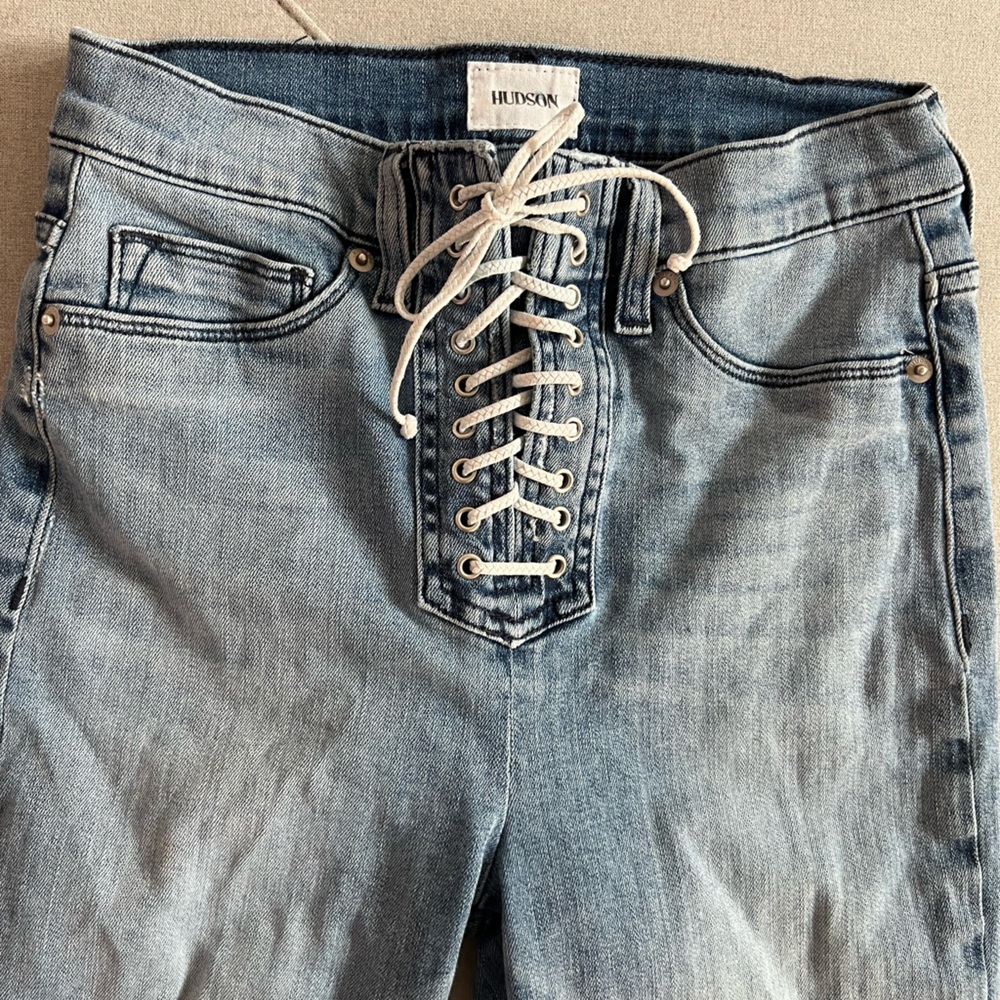 Hudson high waist lace up jeans size 27